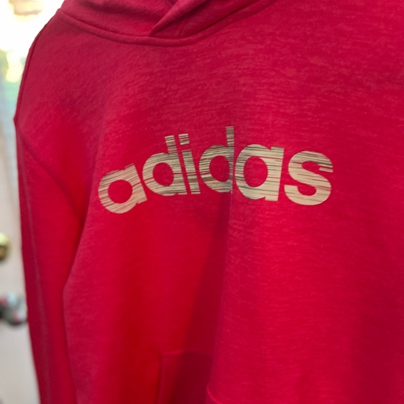 ADIDAS PRE-LOVED AUTHENTIC PINK COZY HOODIE SWEATSHIRT WITH KANGAROO POCKETS. - Picture 12 of 17